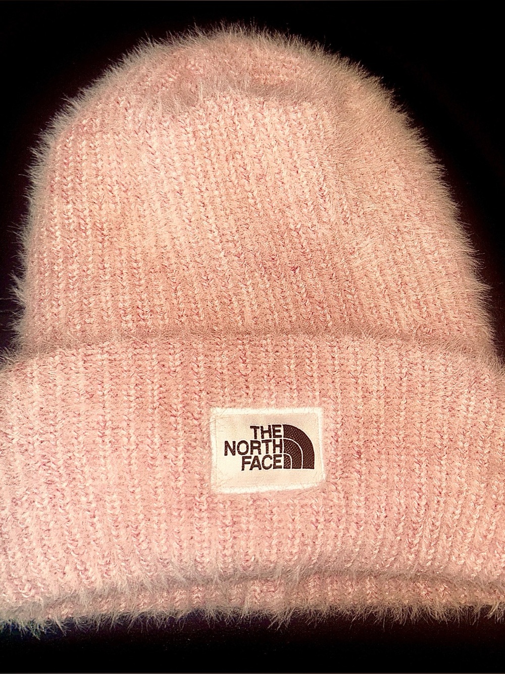 NEVER WORN! North Face Light Pink Fuzzy Cuffed Beanie. Size Medium. #NorthFace